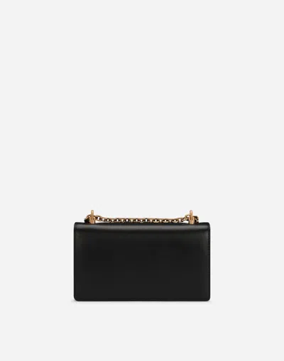 Dolce & Gabbana Girls Leather Shoulder Bag With Chain-link Strap In Black