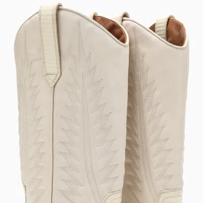 Shop Paris Texas Bone Western Boot With Embroidery In Beige