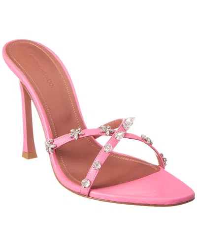 Shop Amina Muaddi Felicia 105 Leather Sandal In Pink