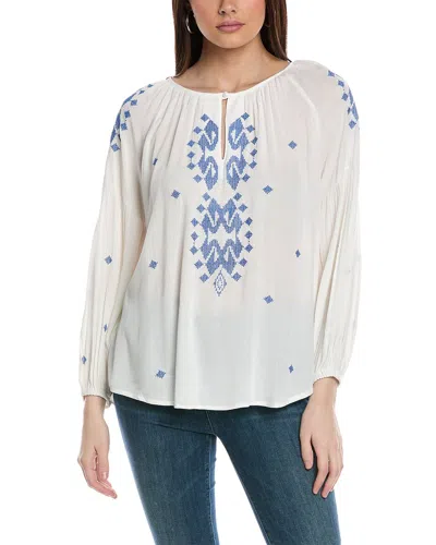 Shop Rain + Rose Embroidered Top In White