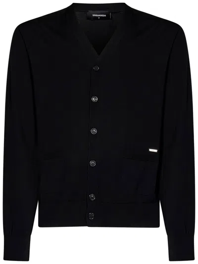 Shop Dsquared2 Cardigan The Caten Privé Knit  In Nero