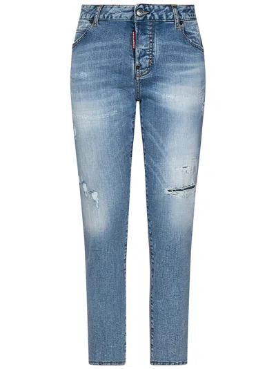 Shop Dsquared2 Light Super Soft Wash Cool Girl Jeans In Blu