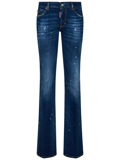 Shop Dsquared2 Medium Waist Flare Twiggy Jeans In Blu