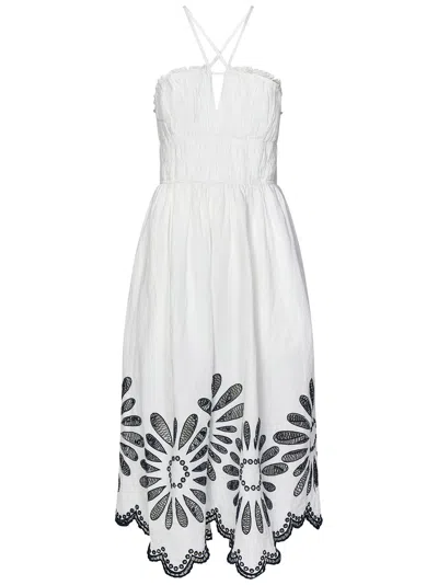 Shop Ulla Johnson Beatrice Midi Dress In Bianco
