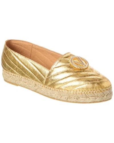 Shop Valentino By Mario Valentino Guendalina Leather Espadrille In Gold