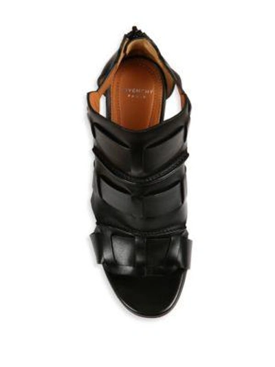 Shop Givenchy Sode Line Leather Sandals In Black