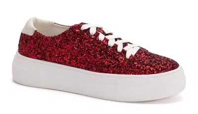 Shop Corkys Footwear Women's Glaring Chunky Glitter Sneakers In Red