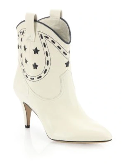 Shop Marc Jacobs Georgia Leather Cowboy Boots In Ivory