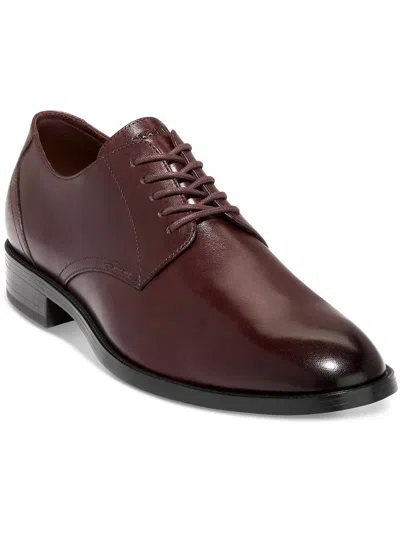 Shop Cole Haan Mens Leather Lace-up Oxfords In Red