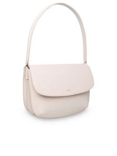 Shop Apc A.p.c. 'sarah' Cream Leather Bag
