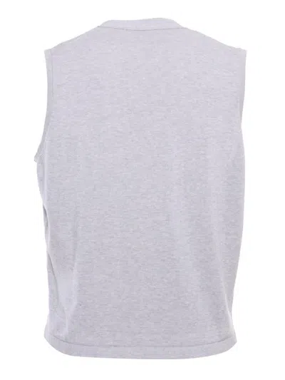 Kangra Cashmere Gray Knitted Vest In White
