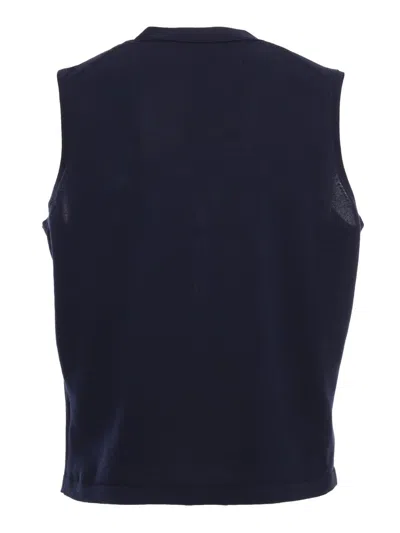 Shop Kangra Cashmere Knitted Vest In Blue