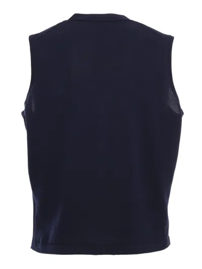 Kangra Cashmere Blue Knitted Vest In Blue