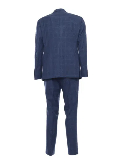 Luigi Bianchi Blue Pinstripe Suit In Blue