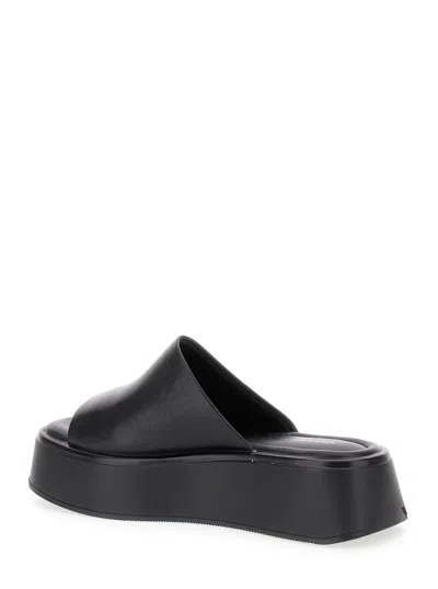 Shop Vagabond 'courtney' Black Sandals With Chunky Platform In Leather Woman