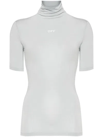 Shop Off-white Logo-print T-shirt In Artic Ice White