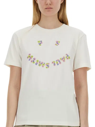 Shop Ps By Paul Smith Ps Paul Smith T-shirt "floral" In White