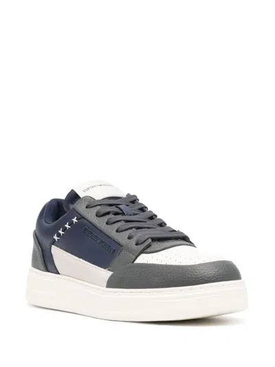 Shop Emporio Armani Suede Sneaker Shoes In Grey