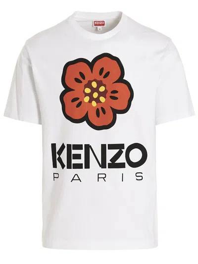 Shop Kenzo T-shirt 'boke Flower' In White