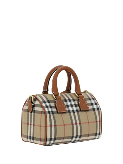 Shop Burberry Handbags In Vint Chck/brir Brown