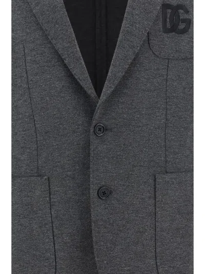 Shop Dolce & Gabbana Jackets In Melange Grigio