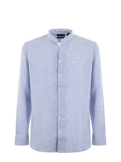 Shop Emporio Armani Shirts Clear Blue