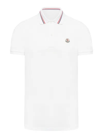 Shop Moncler Cotton Polo In White