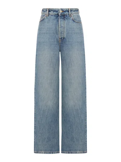 Shop Loewe High Waisted Jeans In Blue