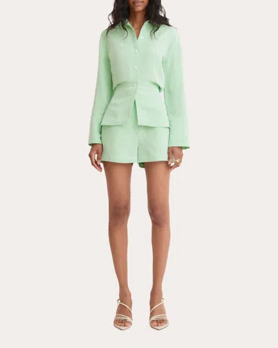 Shop Matthew Bruch Women's Blouson Long-sleeve Blouse In Green