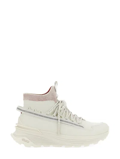 Shop Moncler Monte Runner High Sneakers In Bianco