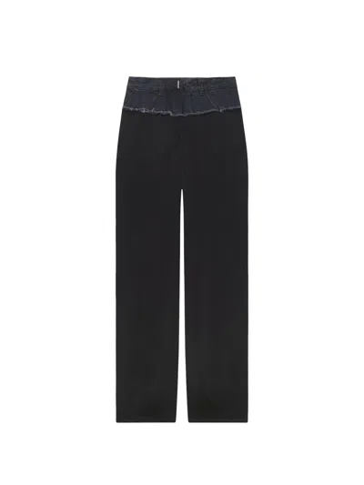 Shop Givenchy High-waisted Jeans In Mélange Denim In Black
