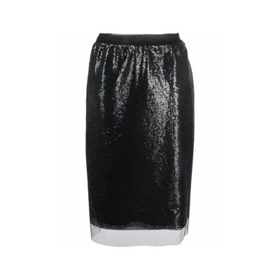 Shop Prada Micropaillette Skirt In Black