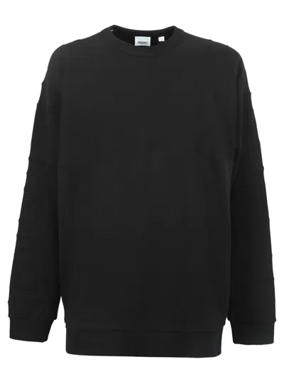 Shop Burberry Logo Embossed Sweatshirt In Black