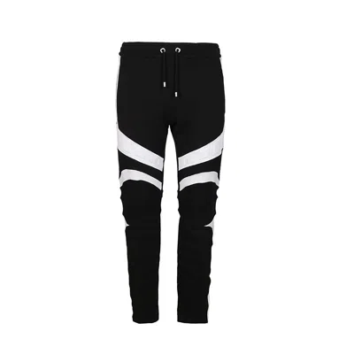 Shop Balmain Contrast Detail Track Pants In Black
