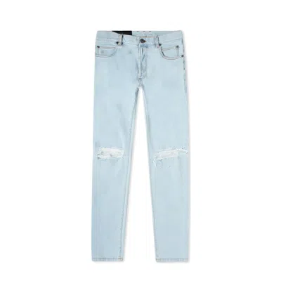 Shop Balmain Distressed Skinny Jeans In Blue