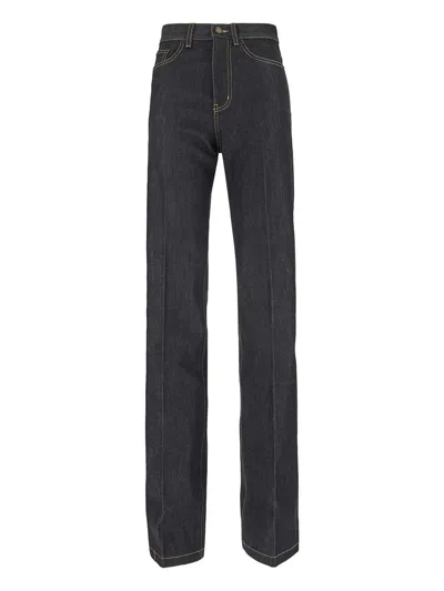 Shop Saint Laurent Straight Jeans In Blue Raw