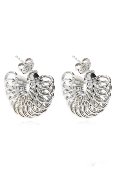 Shop Bottega Veneta Embellished Hoop Earrings In Default Title