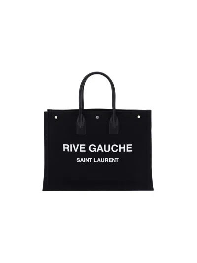 Shop Saint Laurent Rive Gauche Tote Bag In Nero