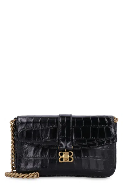 Shop Balenciaga Lady Leather Mini Crossbody Bag In Nero