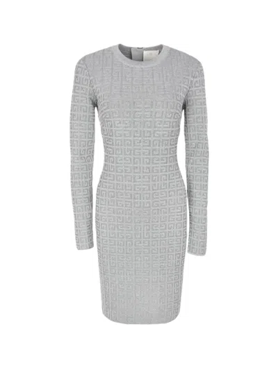 Shop Givenchy Dress In 4g Jacquard In Silver