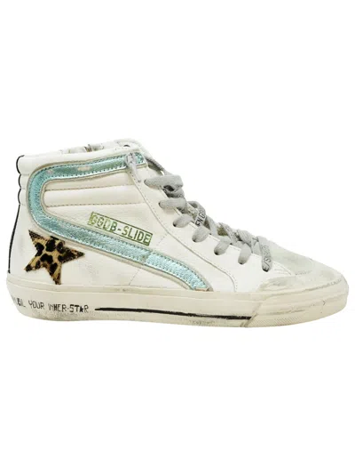 Shop Golden Goose White Leather Slide Sneakers