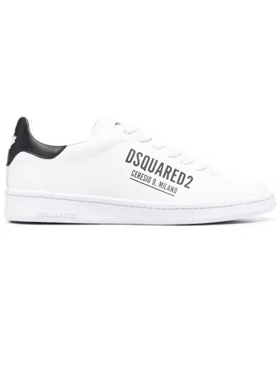 Shop Dsquared2 White Calf Leather Sneakers