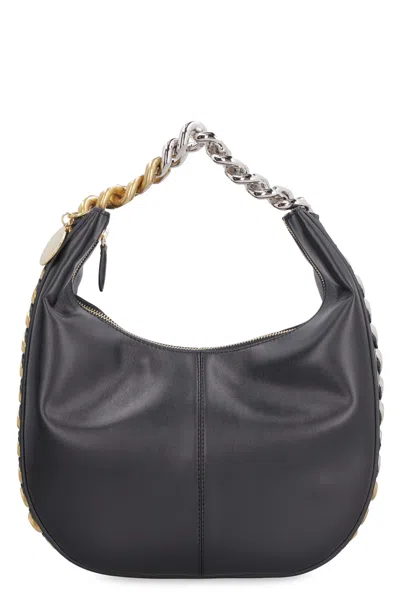 Shop Stella Mccartney Frayme Shoulder Bag In Black