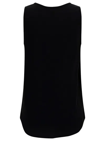 Shop P.a.r.o.s.h Black Tank Top With Plunging U Neckline In Polyamide Woman