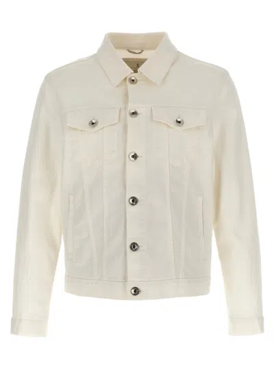 Shop Brunello Cucinelli Denim Jacket In White