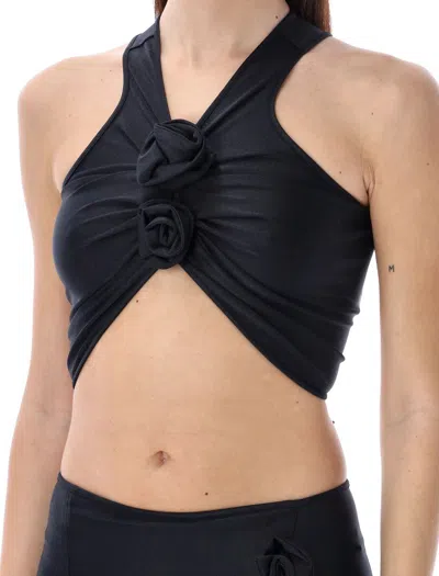 Shop Coperni Flower Top In Black