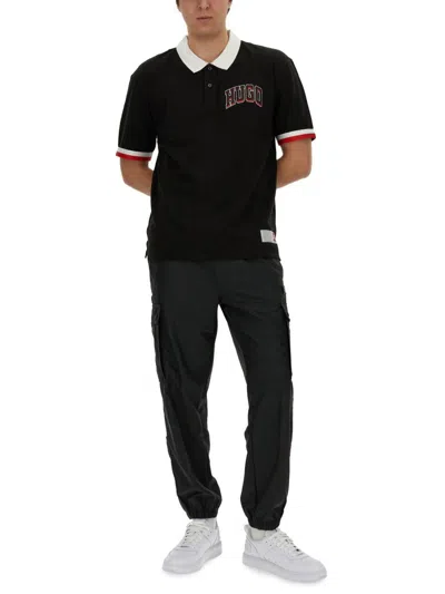 Shop Hugo Boss Cotton Pique "dillet" Polo Shirt In Black