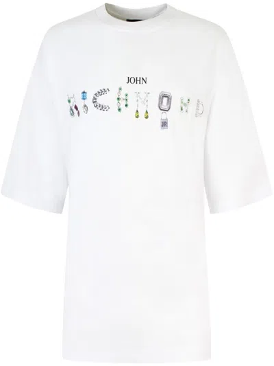 Shop John Richmond White T-shirt With Central Logo