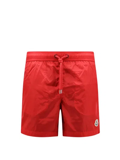Shop Moncler Swim Trunk In Red