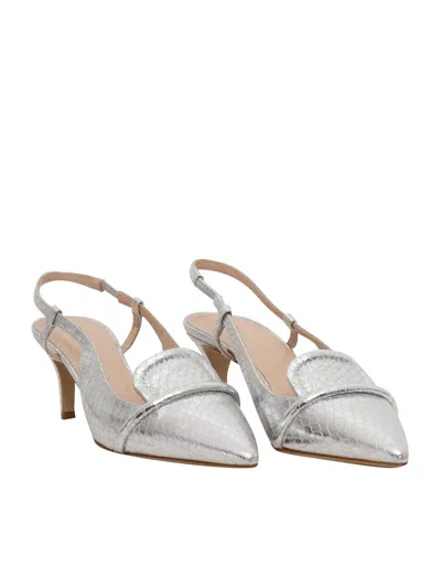 P.a.r.o.s.h Silver Leather Sling Back In Silver